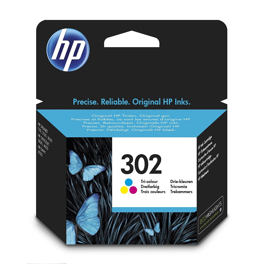 HP 302 Tri-color Original Ink Cartridge F6U65AE
